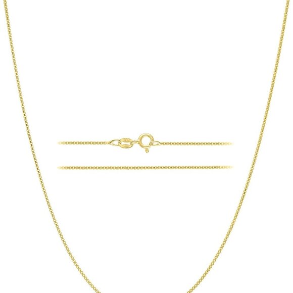 Sterling Silver Gold Plated Chain Necklace 18 Inch Women Men Layered Jewelry